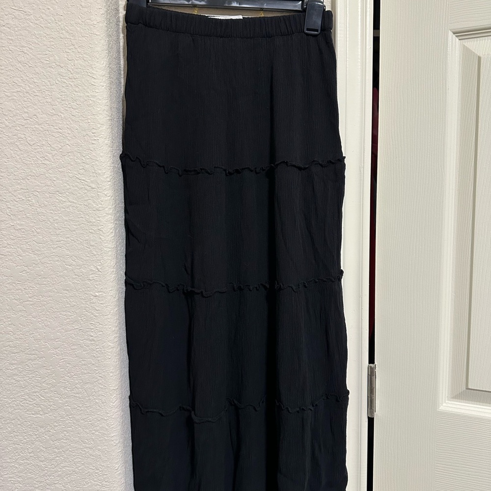 Hollister Black Tiered Maxi Skirt
